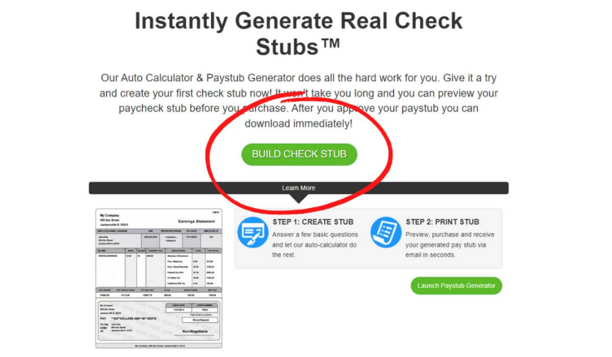 Create pay stubs online